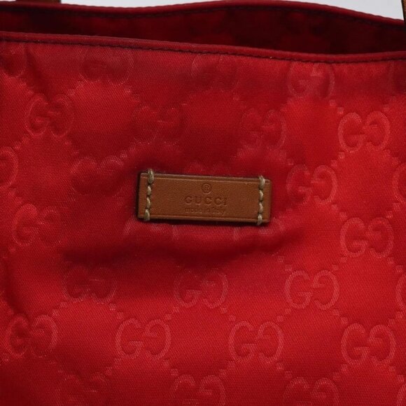 GUCCI GG Canvas Tote Bag Nylon Gold Red 282489 - Picture 9 of 15